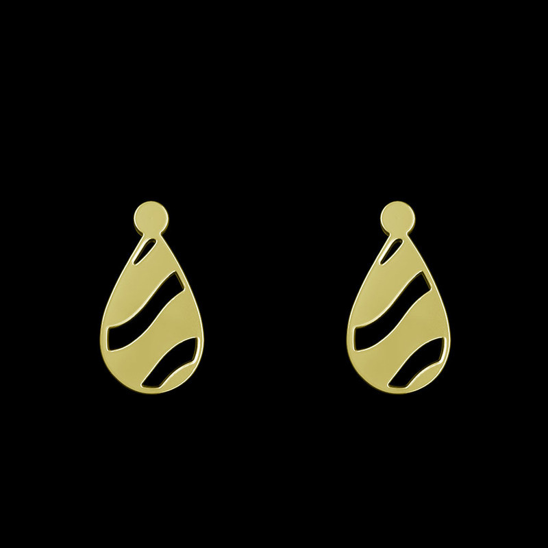 گوشواره طلا 18 عیار زنانه مدوپد مدل هندسی کد GA1-14036