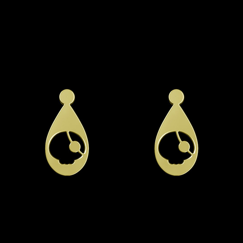 گوشواره طلا 18 عیار زنانه مدوپد مدل هندسی کد GA1-14109