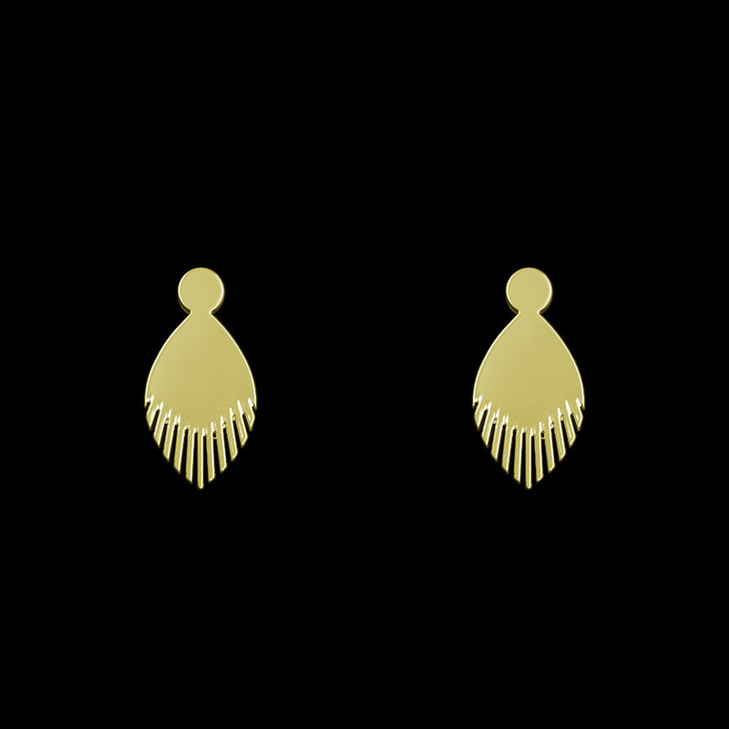 گوشواره طلا 18 عیار زنانه مدوپد مدل هندسی کد GA1-14136