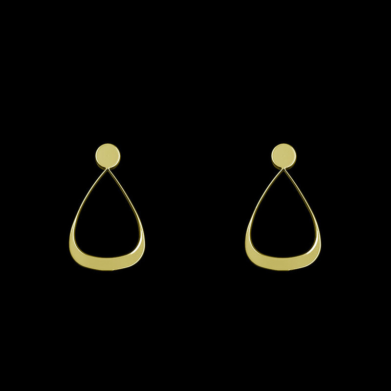 گوشواره طلا 18 عیار زنانه مدوپد مدل هندسی کد GA1-14172