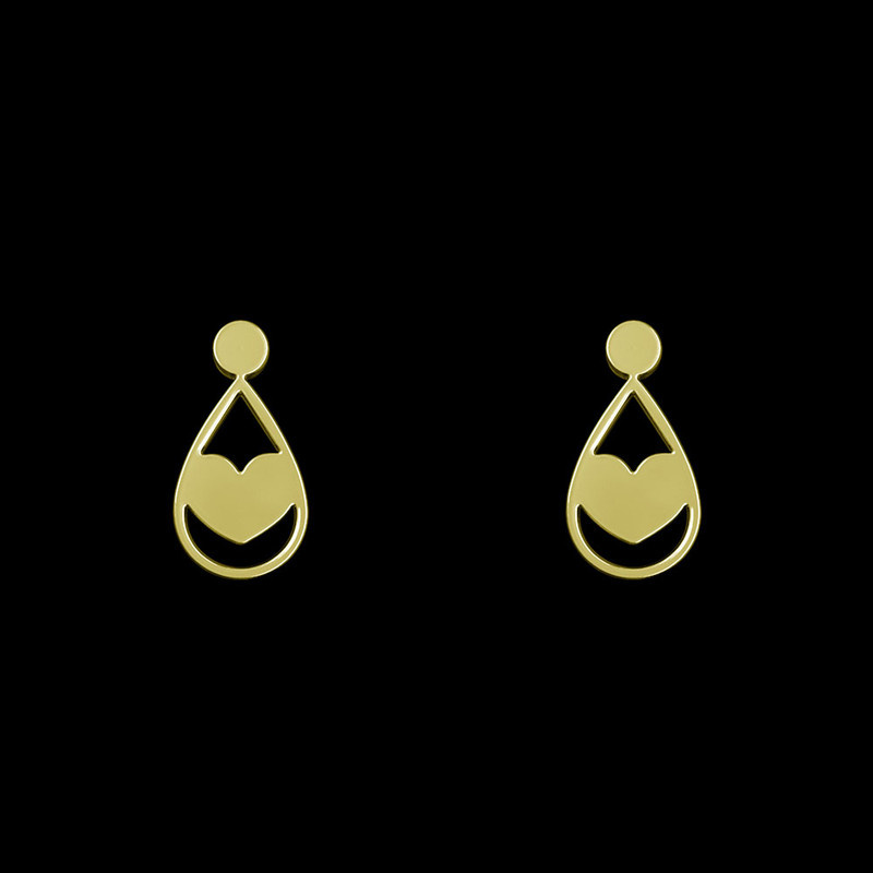 گوشواره طلا 18 عیار زنانه مدوپد مدل قلب کد GA1-14303