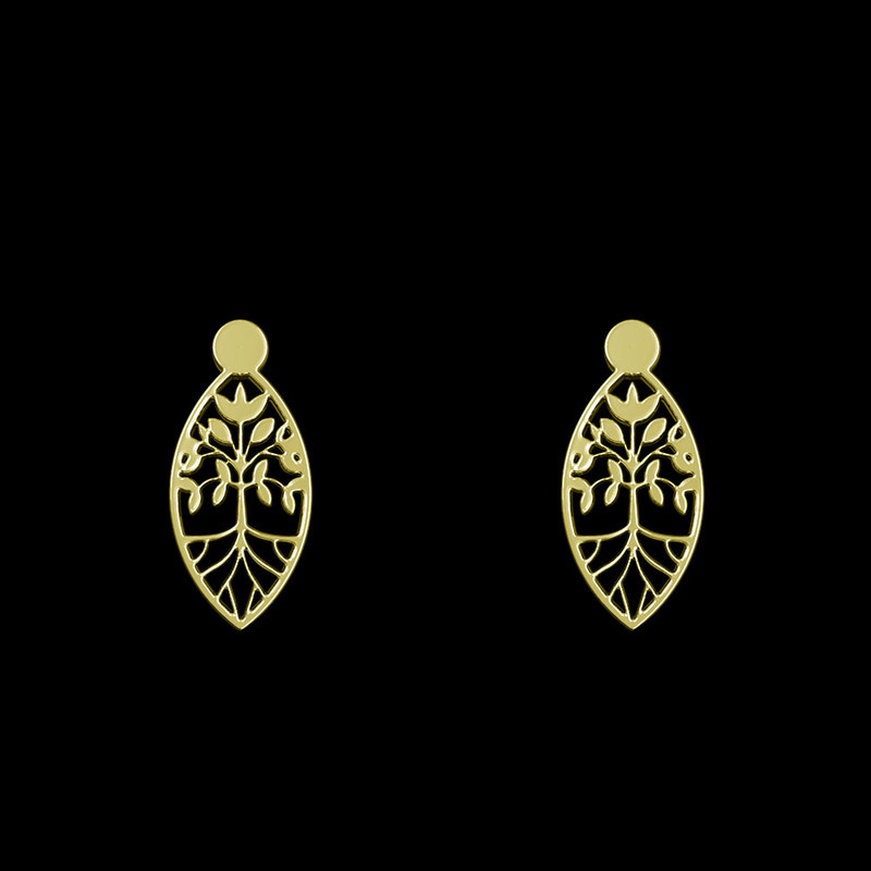 گوشواره طلا 18 عیار زنانه مدوپد مدل درخت کد GA1-14345