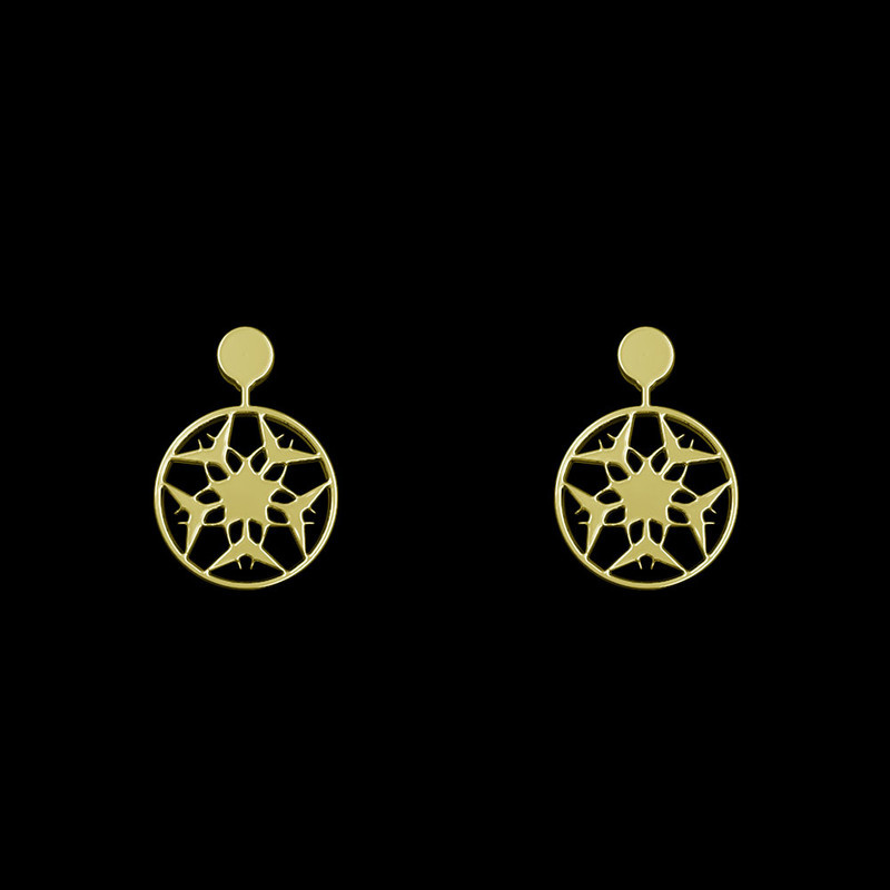 گوشواره طلا 18 عیار زنانه مدوپد مدل هندسی کد GA1-14419