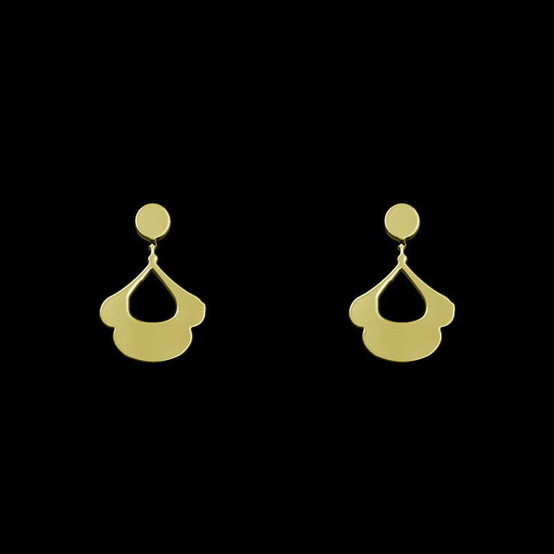 گوشواره طلا 18 عیار زنانه مدوپد مدل هندسی کد GA1-14503