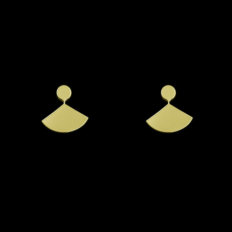 گوشواره طلا 18 عیار زنانه مدوپد مدل هندسی کد GA1-14563