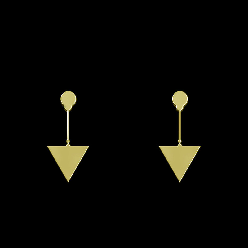 گوشواره طلا 18 عیار زنانه مدوپد مدل مثلث کد GA1-14656