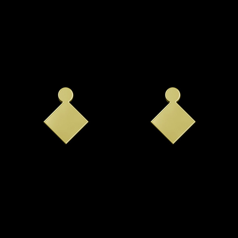 گوشواره طلا 18 عیار زنانه مدوپد مدل لوزی کد GA1-14903