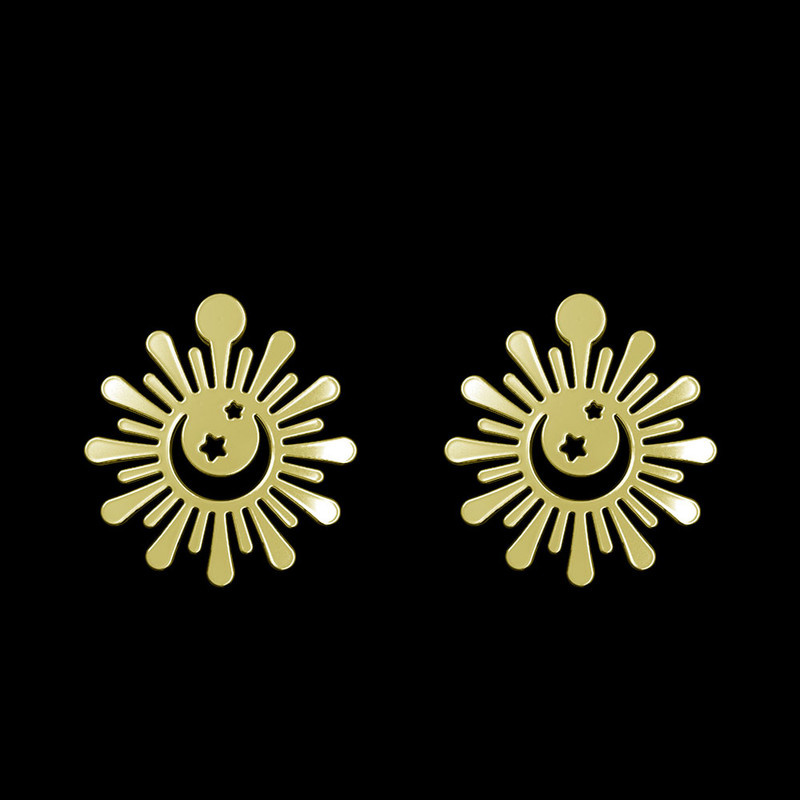 گوشواره طلا 18 عیار زنانه مدوپد مدل ماه کد GA1-14988