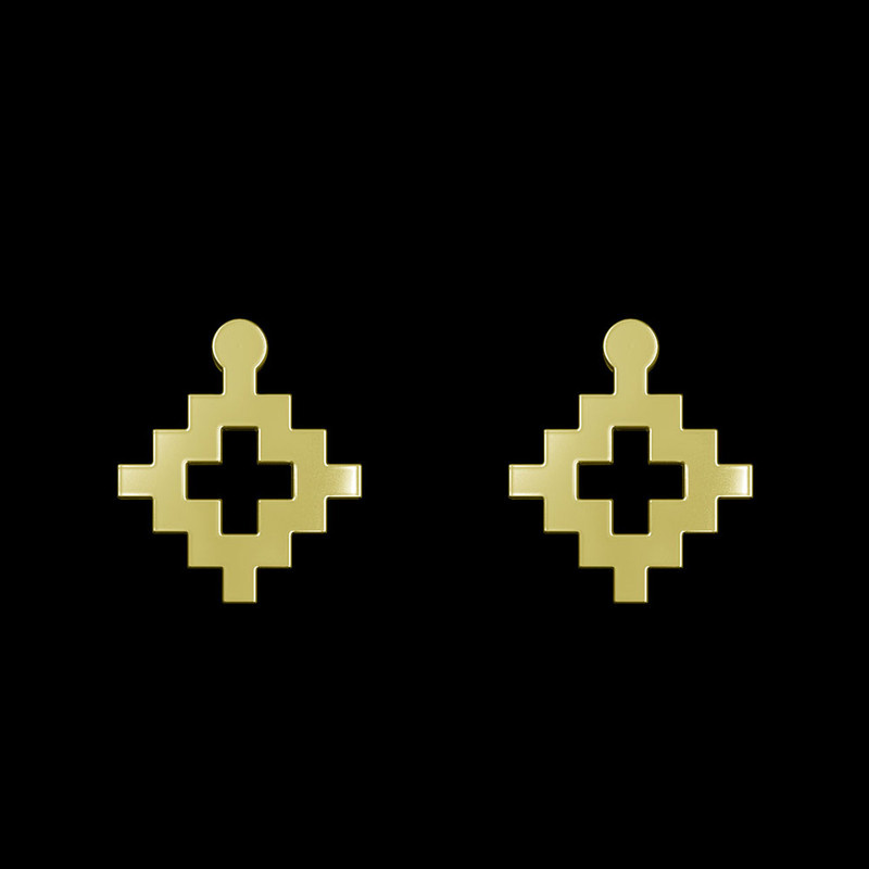 گوشواره طلا 18 عیار زنانه مدوپد مدل هندسی کد GA1-15004