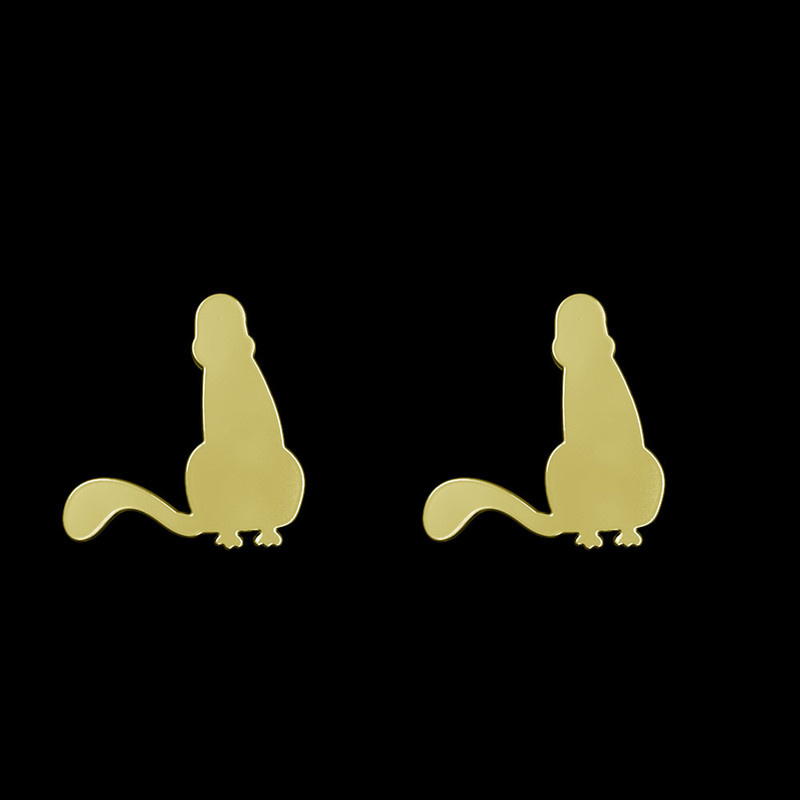 گوشواره طلا 18 عیار زنانه مدوپد مدل گربه کد GA1-15041