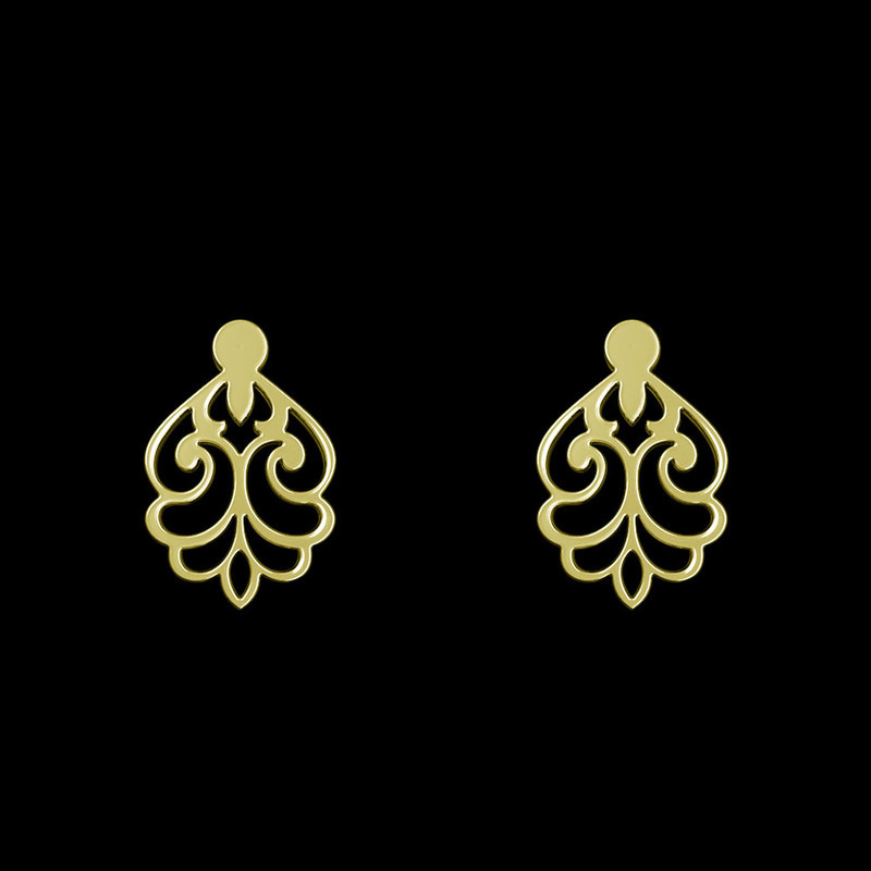 گوشواره طلا 18 عیار زنانه مدوپد مدل اسلیمی کد GA1-15255