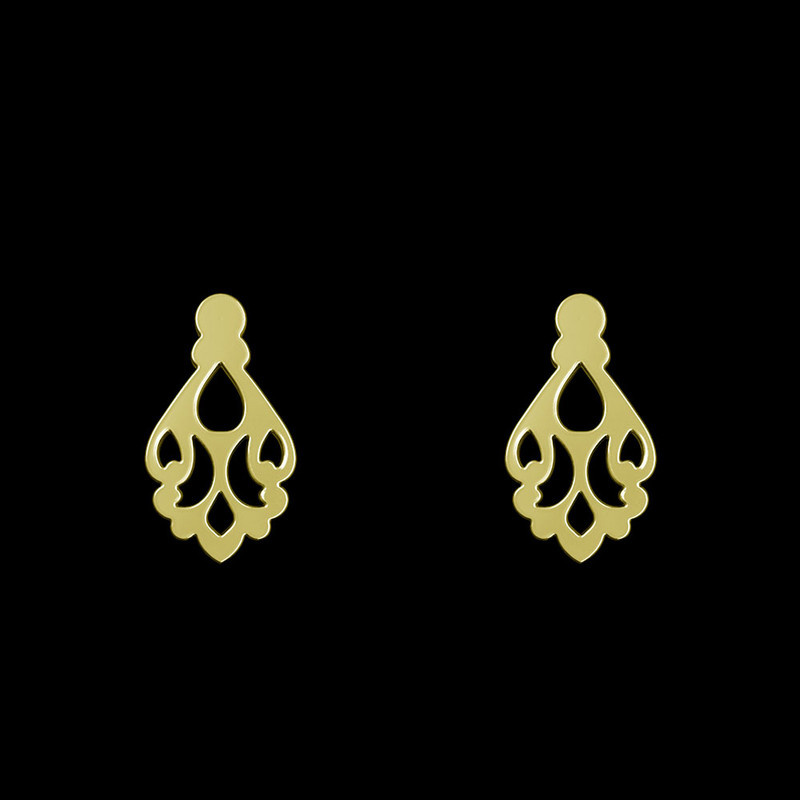 گوشواره طلا 18 عیار زنانه مدوپد مدل اسلیمی کد GA1-15257