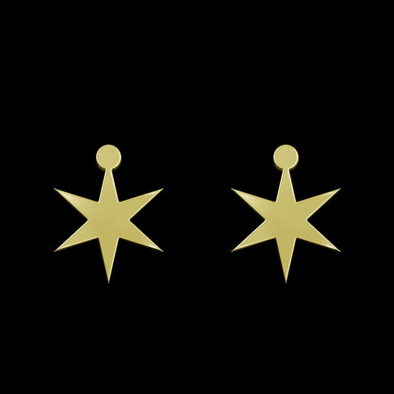 گوشواره طلا 18 عیار زنانه مدوپد مدل ستاره کد GA1-15356