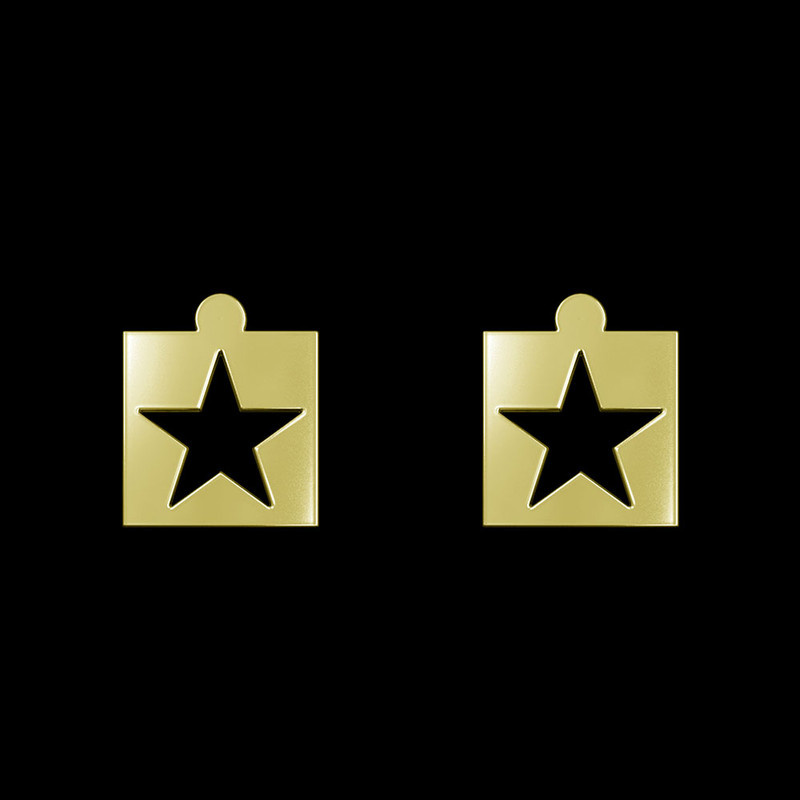 گوشواره طلا 18 عیار زنانه مدوپد مدل ستاره کد GA1-15406