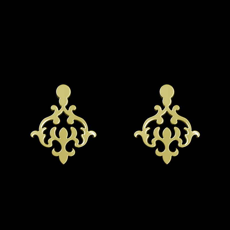 گوشواره طلا 18 عیار زنانه مدوپد مدل اسلیمی کد GA1-15317