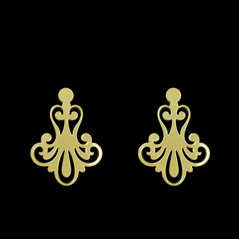 گوشواره طلا 18 عیار زنانه مدوپد مدل اسلیمی کد GA1-15320