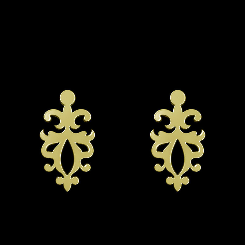 گوشواره طلا 18 عیار زنانه مدوپد مدل اسلیمی کد GA1-15326