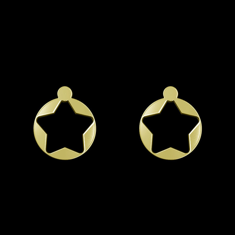 گوشواره طلا 18 عیار زنانه مدوپد مدل ستاره کد GA1-15342