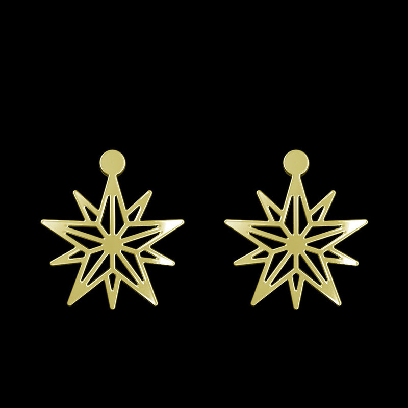 گوشواره طلا 18 عیار زنانه مدوپد مدل ستاره کد GA1-15434