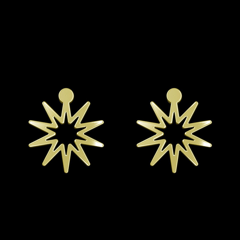 گوشواره طلا 18 عیار زنانه مدوپد مدل ستاره کد GA1-15456