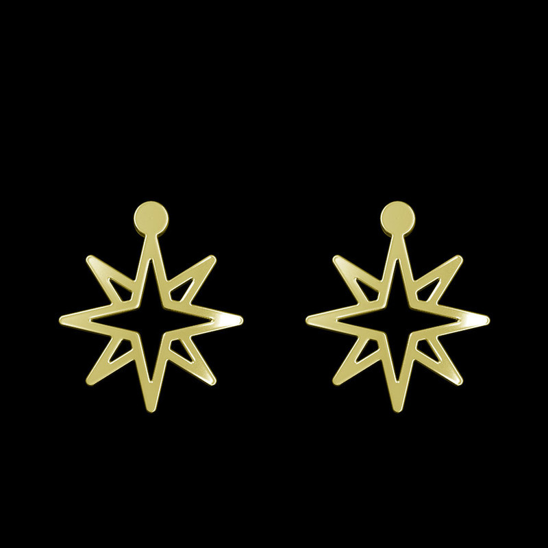 گوشواره طلا 18 عیار زنانه مدوپد مدل ستاره کد GA1-15470