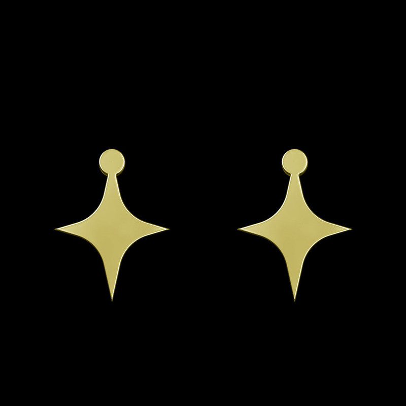گوشواره طلا 18 عیار زنانه مدوپد مدل ستاره کد GA1-15553