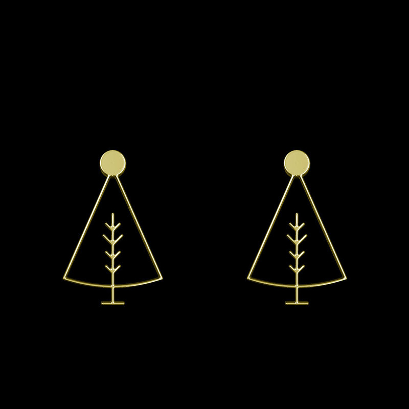 گوشواره طلا 18 عیار زنانه مدوپد مدل درخت کد GA1-15762