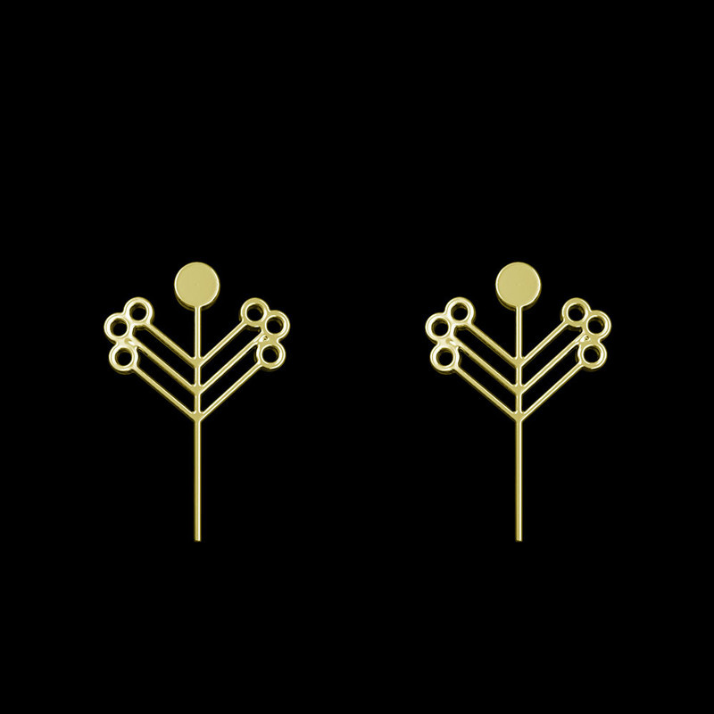 گوشواره طلا 18 عیار زنانه مدوپد مدل درخت کد GA1-15778