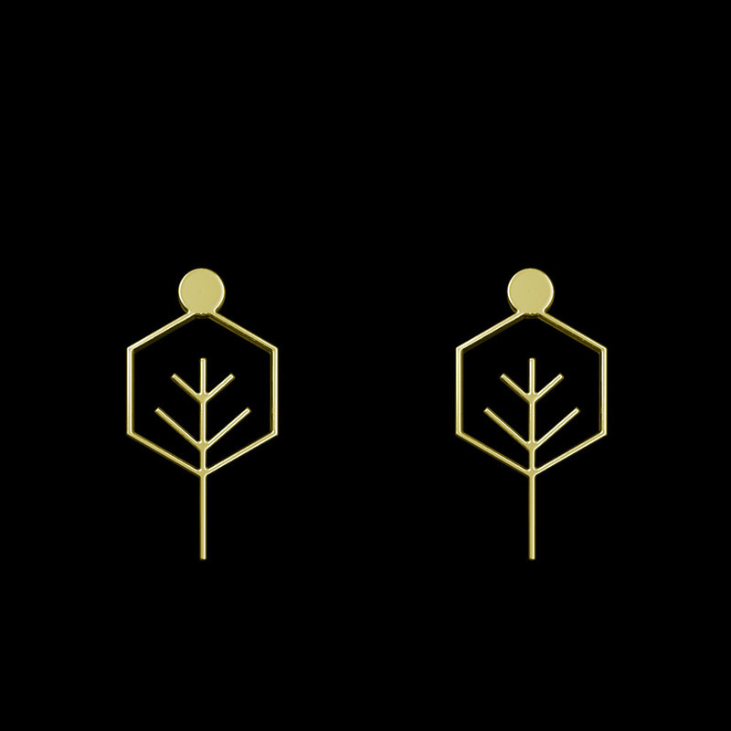 گوشواره طلا 18 عیار زنانه مدوپد مدل درخت کد GA1-15785