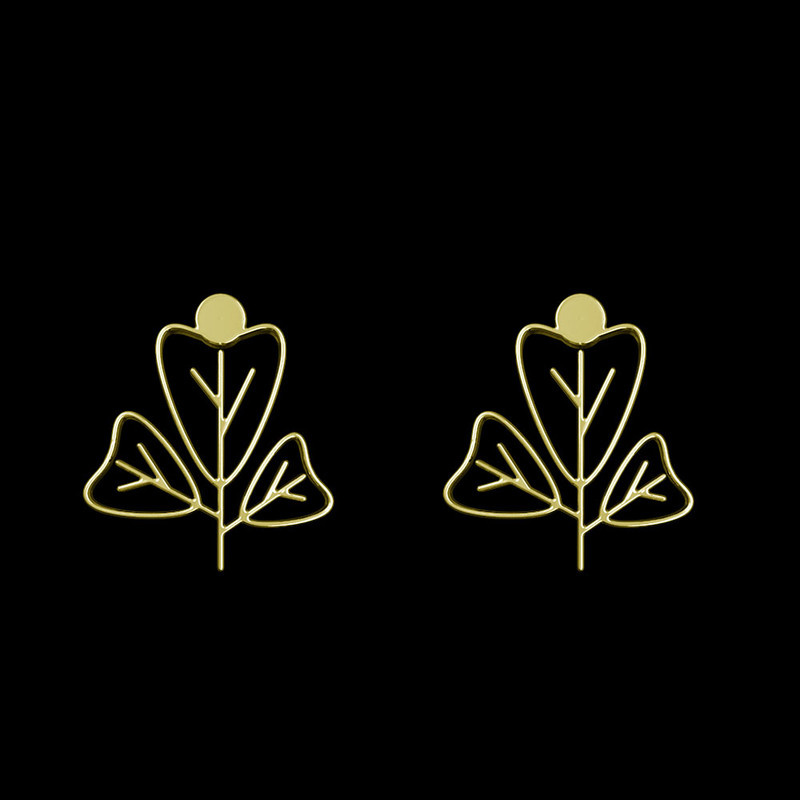 گوشواره طلا 18 عیار زنانه مدوپد مدل برگ کد GA1-15909