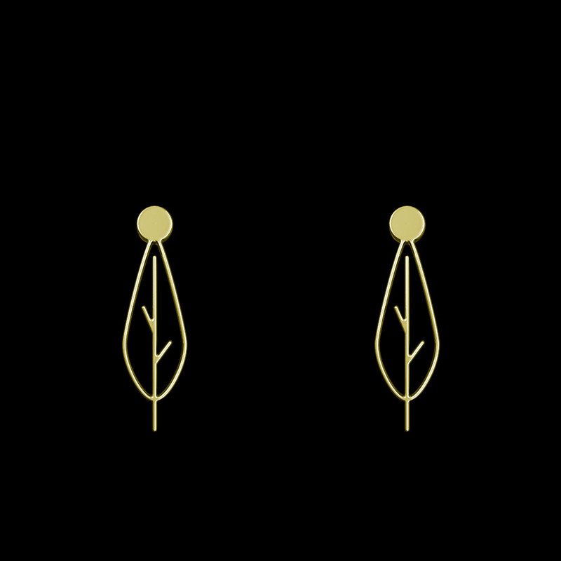 گوشواره طلا 18 عیار زنانه مدوپد مدل برگ کد GA1-15920