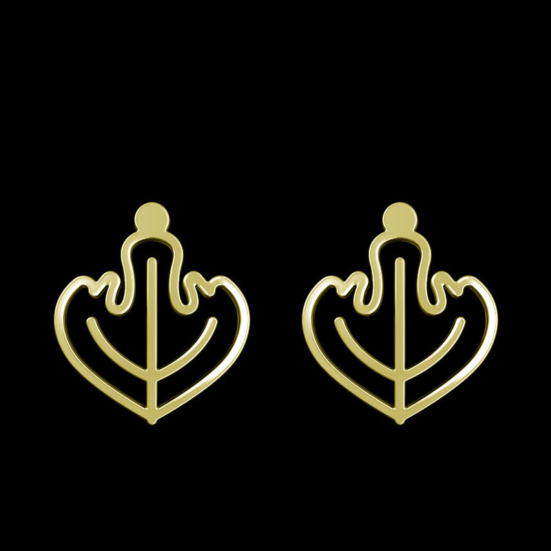 گوشواره طلا 18 عیار زنانه مدوپد مدل برگ کد GA1-15928