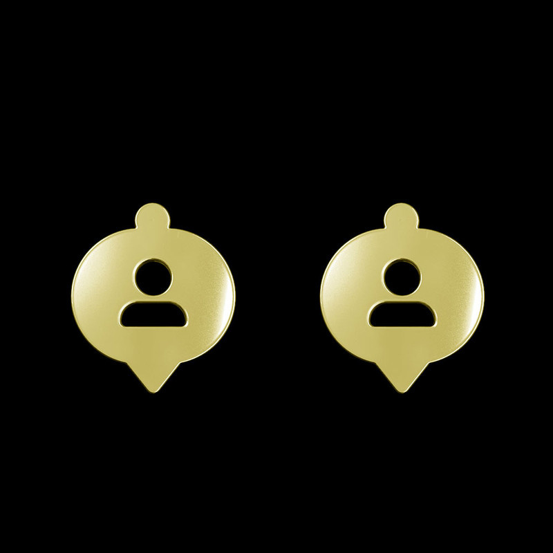 گوشواره طلا 18 عیار زنانه مدوپد مدل علامت پروفایل کد GA1-16036