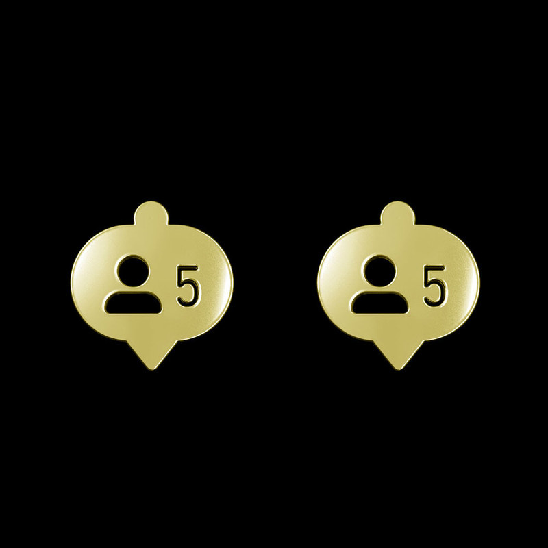 گوشواره طلا 18 عیار زنانه مدوپد مدل علامت فالوور کد GA1-16038