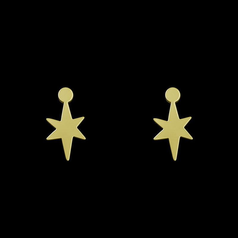 گوشواره طلا 18 عیار زنانه مدوپد مدل ستاره کد GA1-16040