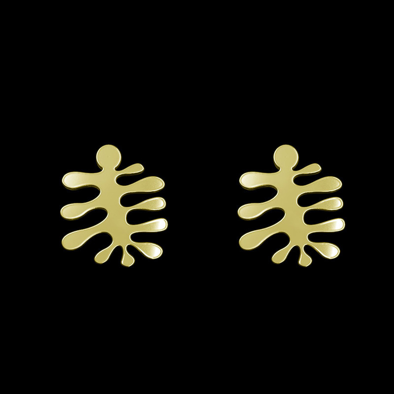 گوشواره طلا 18 عیار زنانه مدوپد مدل هندسی کد GA1-16239