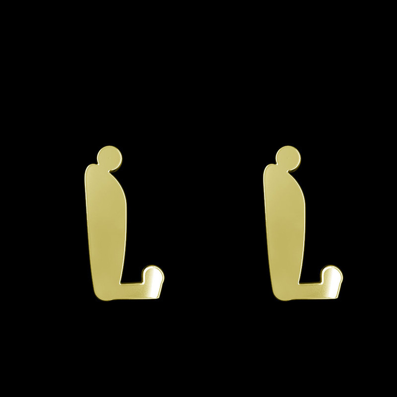 گوشواره طلا 18 عیار زنانه مدوپد مدل حرف L کد GA1-16631