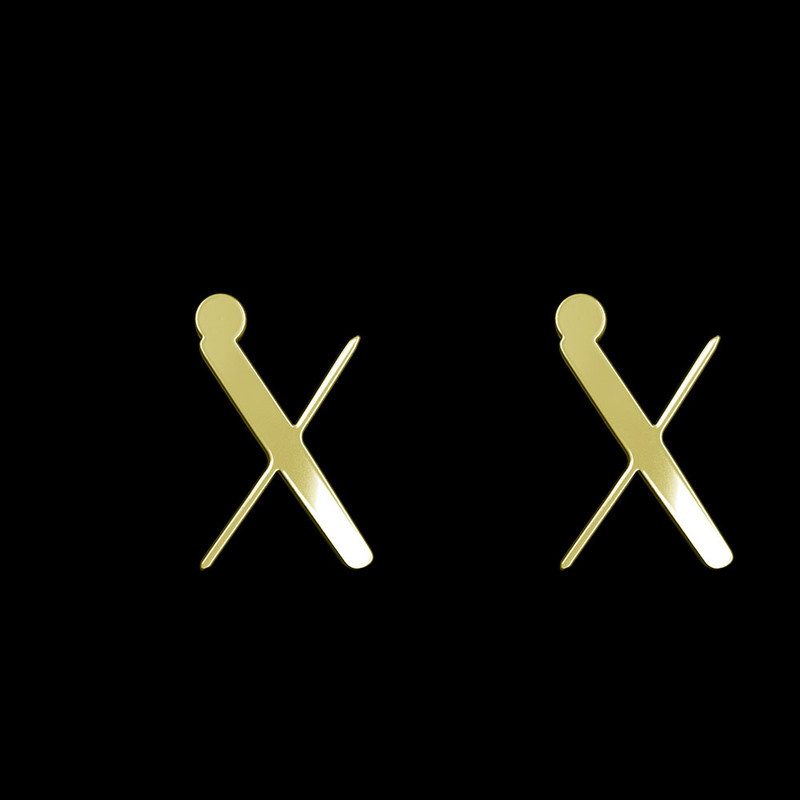 گوشواره طلا 18 عیار زنانه مدوپد مدل حرف X کد GA1-16804