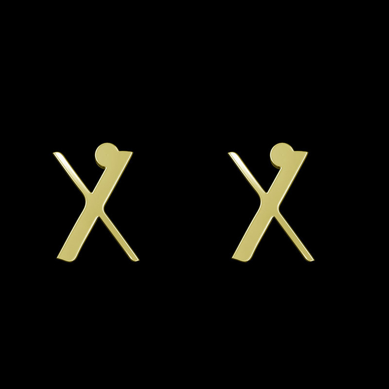 گوشواره طلا 18 عیار زنانه مدوپد مدل حرف X کد GA1-16884
