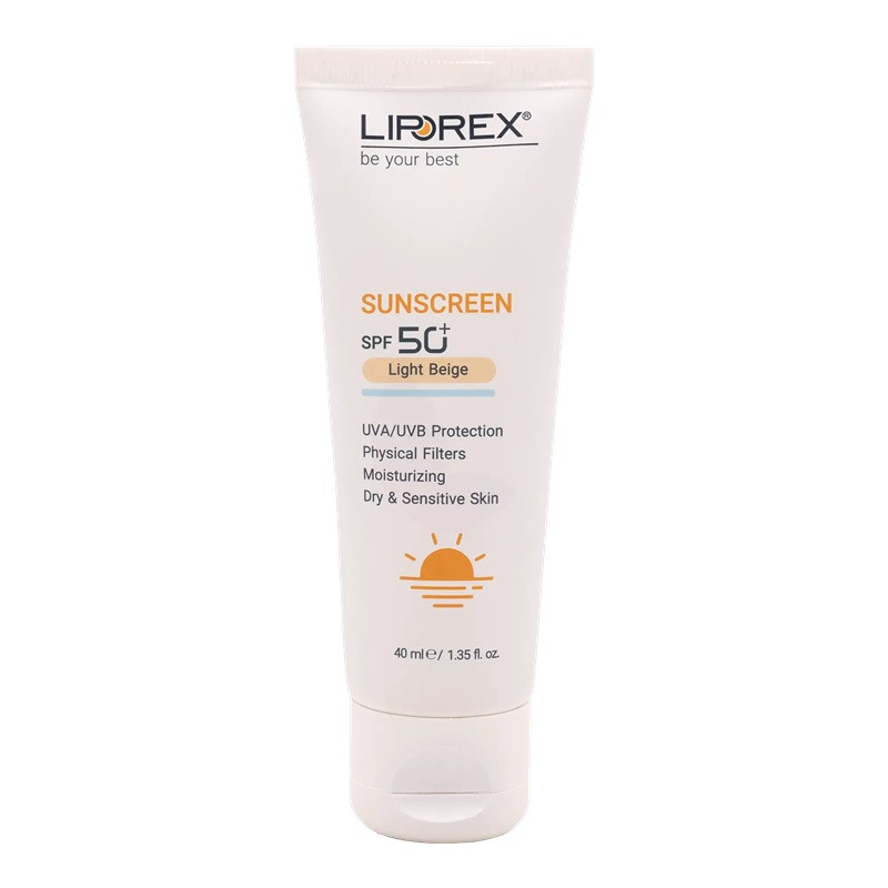 کرم ضد آفتاب رنگی لیپورکس SPF 50 مدل L-D Moisturizing مناسب پوستهای خشک و حساس حجم 40 میلیلیتر