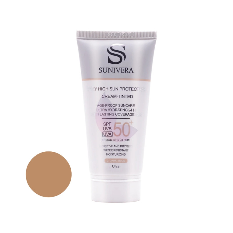 کرم ضد آفتاب رنگی سانیورا SPF 50 مدل Spectrum مناسب پوستهای خشک حجم 50 میلیلیتر