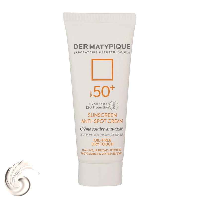 کرم ضدآفتاب بیرنگ درماتیپیک SPF50 مدل Anti spot مناسب انواع پوست، حجم 40 میلیلیتر کرم ضدآفتاب بیرنگ درماتیپیک SPF50 مدل Anti spot مناسب انواع پوست، حجم 40 میلیلیتر
