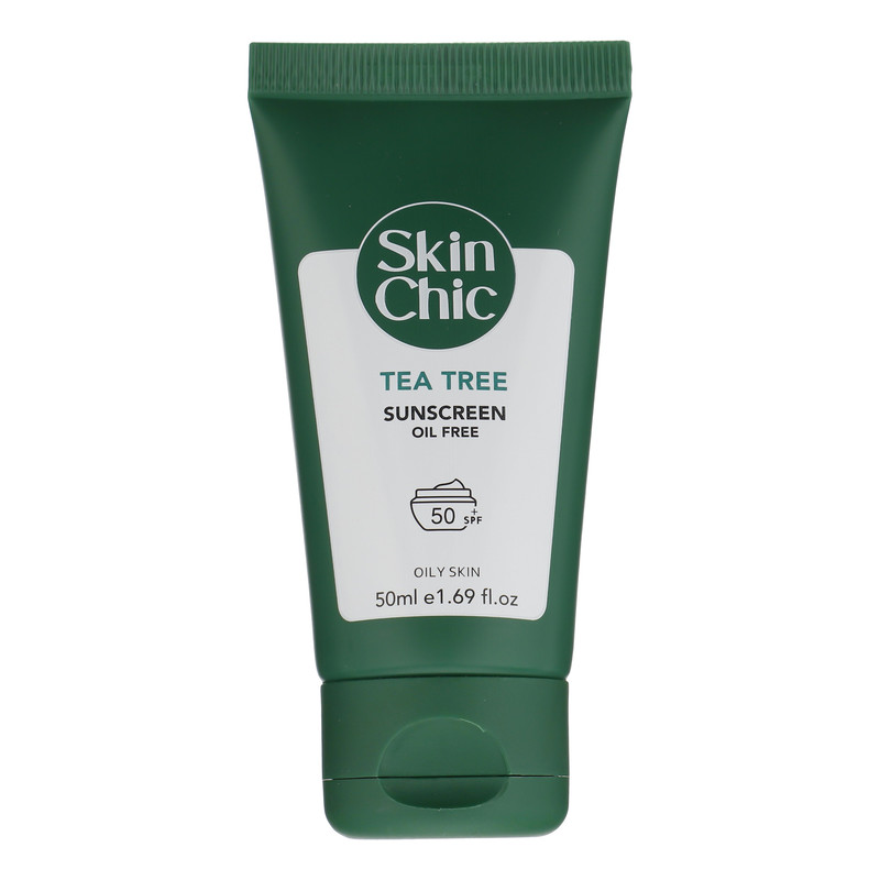کرم ضد آفتاب بدون رنگ اسکین شیک SPF 50 مدل Aloe Vera  مناسب پوستهای چرب حجم 50 میلیلیتر
