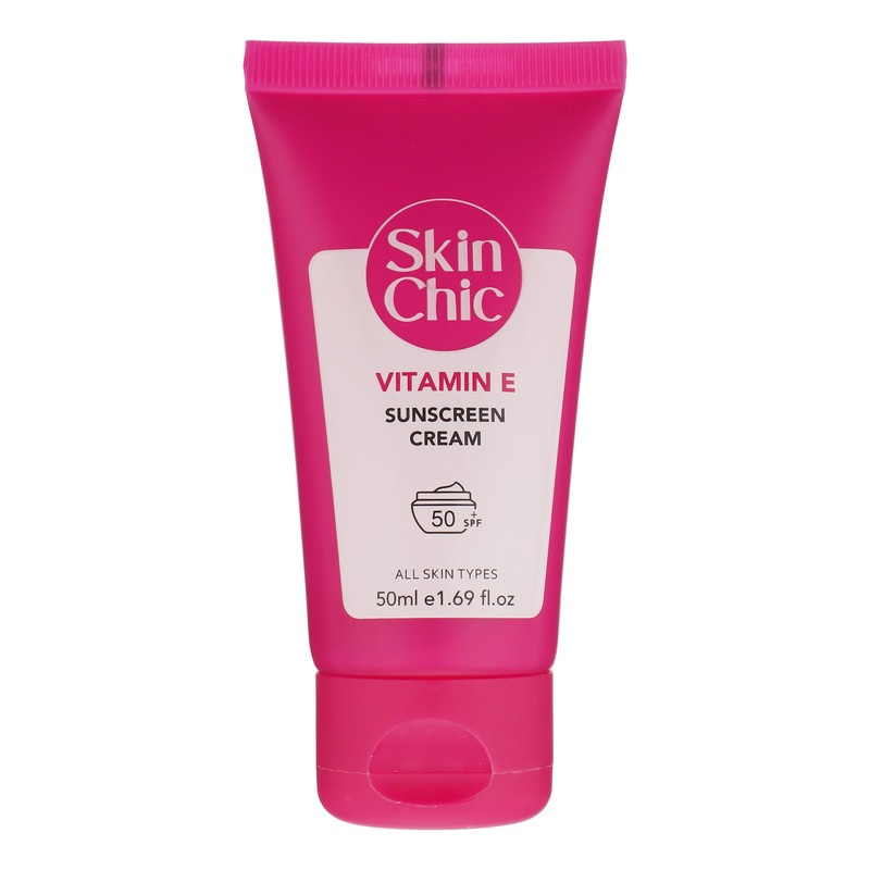 کرم ضد آفتاب بدون رنگ اسکین شیک SPF 50 مدل Aloe Vera  مناسب انواع پوست حجم 50 میلیلیتر