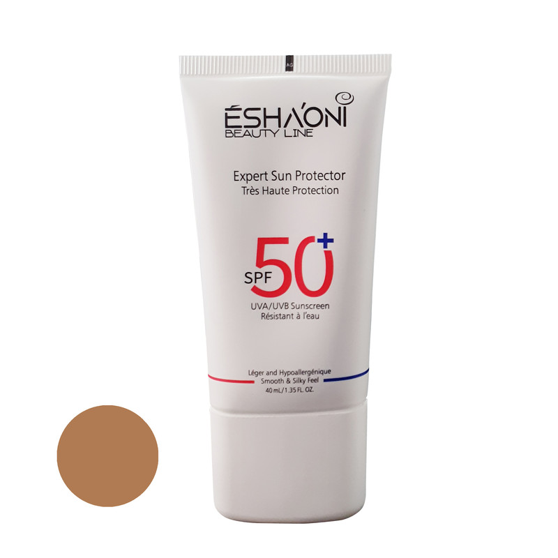 فلوئید ضد آفتاب رنگی اشااونی SPF50 مدل 02 مناسب پوست های چرب و آکنه دار حجم 40 میلیلیتر