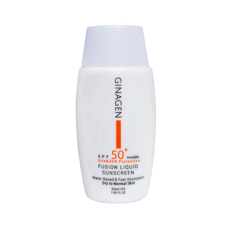 کرم ضد آفتاب بدون رنگ ژیناژن SPF 50 مدل 00 مناسب پوستهای خشک  و معمولی حجم 50 میلیلیتر