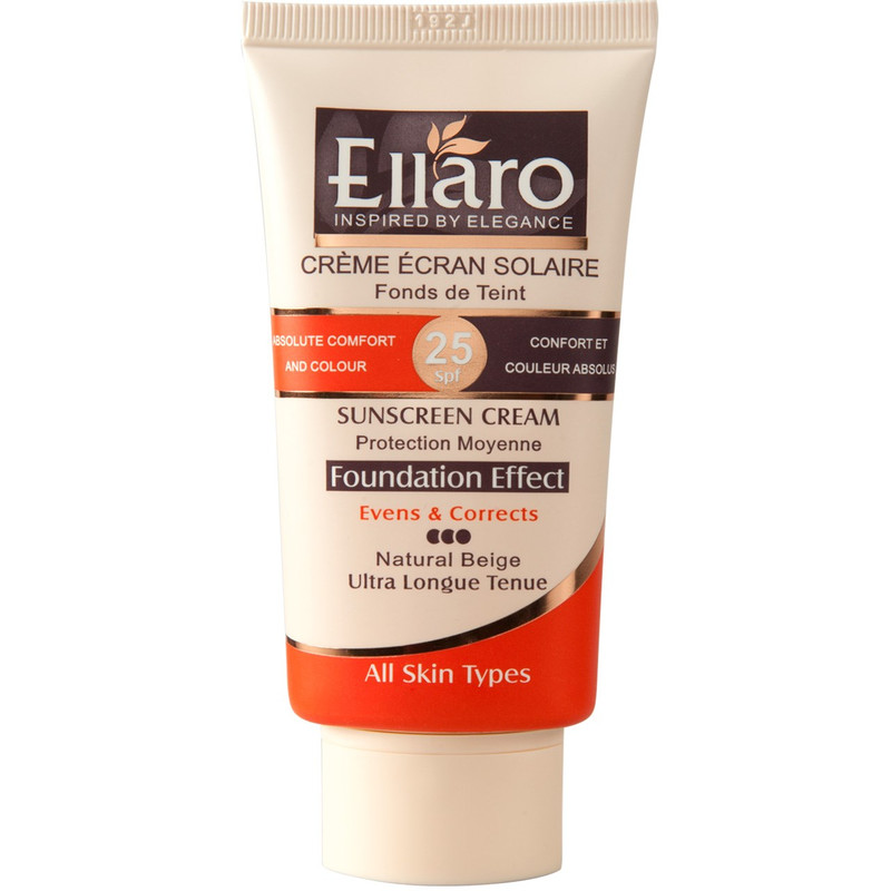 کرم ضد آفتاب رنگی الارو SPF 25 مدل Protection Moyenne تحت لیسانس مناسب پوستهای چرب حجم 40 میلیلیتر