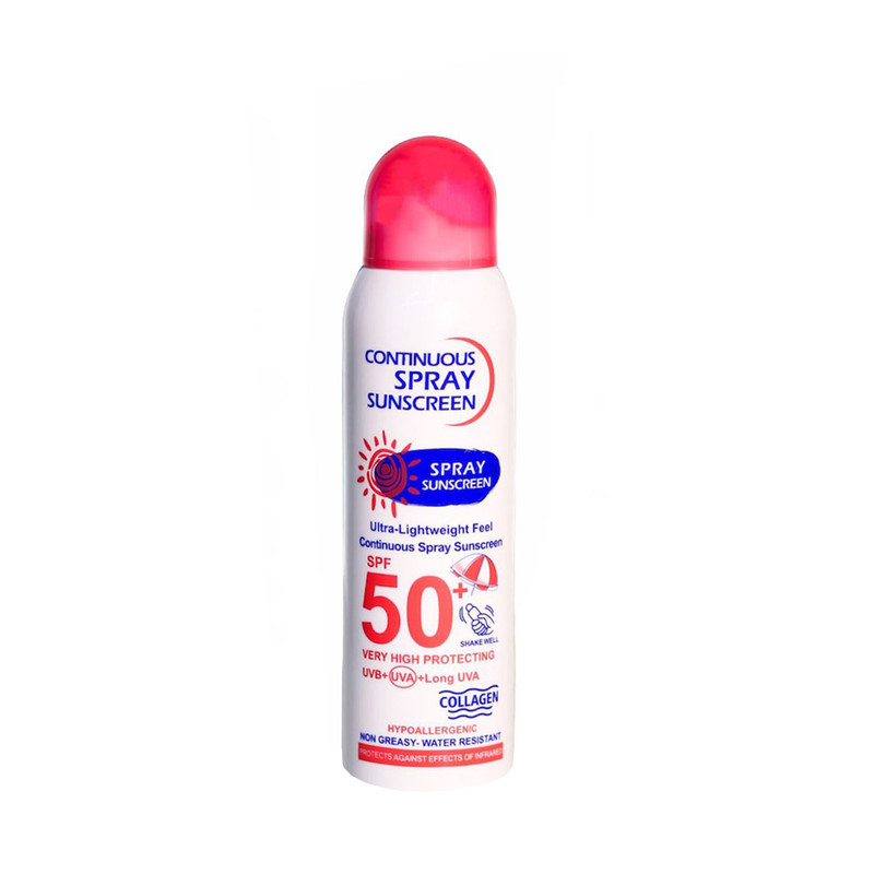 اسپری ضد آفتاب بیرنگ وکالی، SPF 50، مدل 001، مناسب انواع پوست چرب با حجم 235 میلیلیتر، محافظتکننده در برابر اشعههای UVA و UVB، ضد آب و مرطوبکننده، روشنکننده، ضد لک و پیری، دارای فرمولاسیون فاقد چربی، کلاژن، ویتامینهای C و E، با ماندگاری 2 ساعته