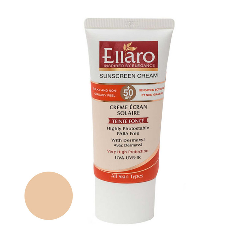کرم ضد آفتاب رنگی الارو مدل SPF50 محافظ UVA ،UVB، ضد چروک، مناسب انواع پوست تحت لیسانس حجم 50 میلیلیتر کرم ضد آفتاب رنگی الارو مدل SPF50 محافظ UVA ،UVB، ضد چروک، مناسب انواع پوست تحت لیسانس حجم 50 میلیلیتر