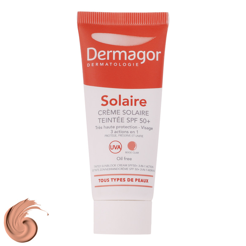 کرم ضدآفتاب رنگی درماگور SPF50 مدل 3 در 1، مناسب پوستهای مختلط، حجم 40 میلیلیتر کرم ضدآفتاب رنگی درماگور SPF50 مدل 3 در 1، مناسب پوستهای مختلط، حجم 40 میلیلیتر